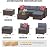 GarveeLife 5-Piece Outdoor Patio Rattan Wicker Sofa Set, PE Rattan Conversation Sectional with Thickened Back Cushion, Glass Tabletop, Ottoman - Ideal for Courtyard Space, Light-Grey