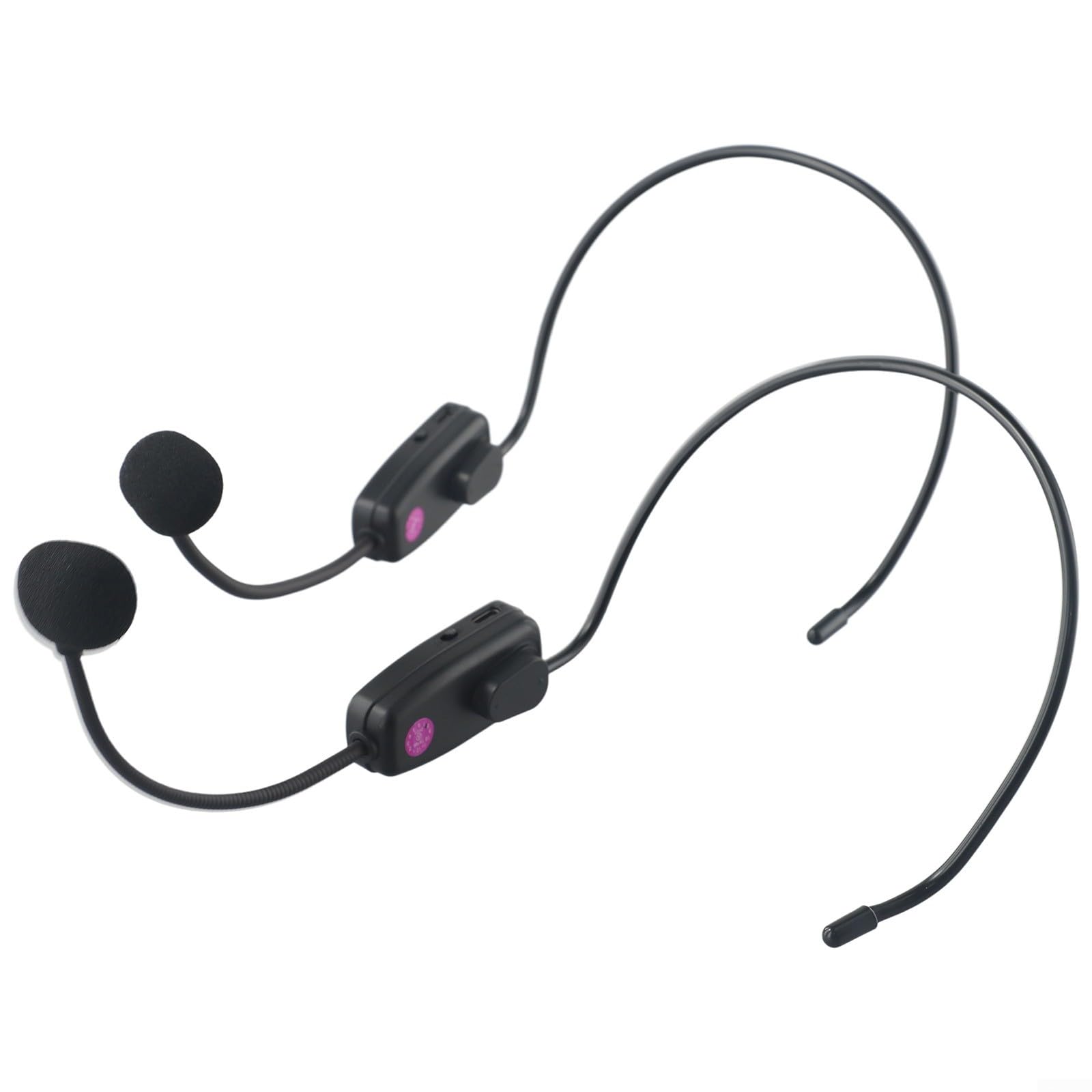 Sistema microfonico wireless UHF, doppio microfono auricolare ricaricabile, portata 50 m, per insegnare lo yoga (U12F)