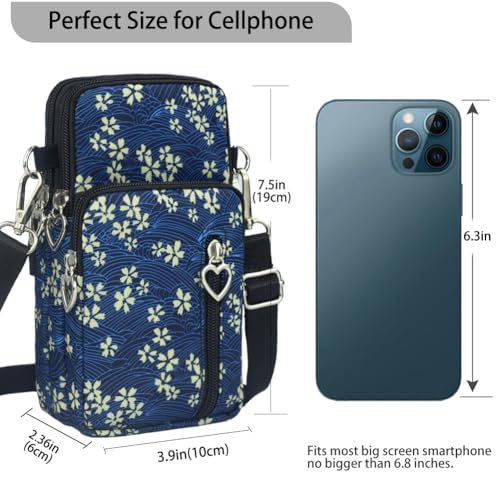 Image of JANKS Small Crossbody Bag for Women - Mini Phone Purses with Crossbody Strap and Wallet - Nylon Arm Bag
