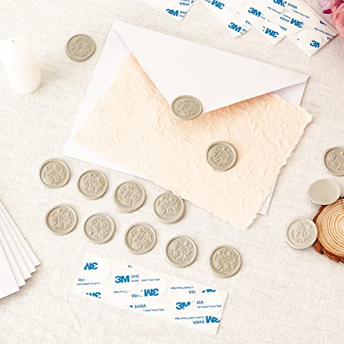 Eisumy 50 Pcs Wax Seal Stickers Gray Wreath Envelope Seal Stickers For Wedding/Birthday/Baby Shower/Thanksgiving/Invitation/Business Envelope Sticker #TOP1