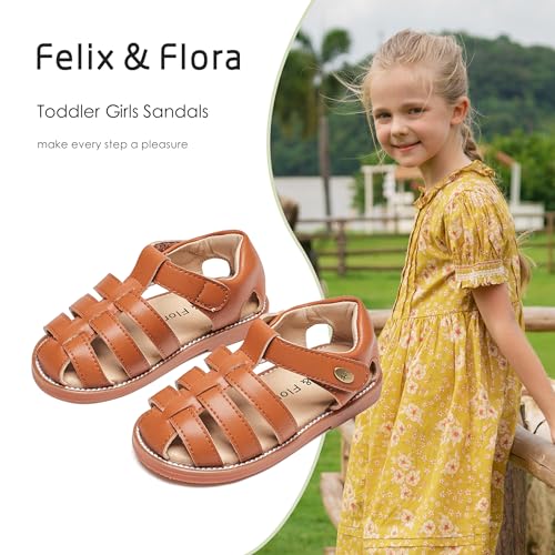 Image of Felix & Flora Toddler Girls Sandals Flower Girl Shoes Soft Rubber Princess Flat Shoes