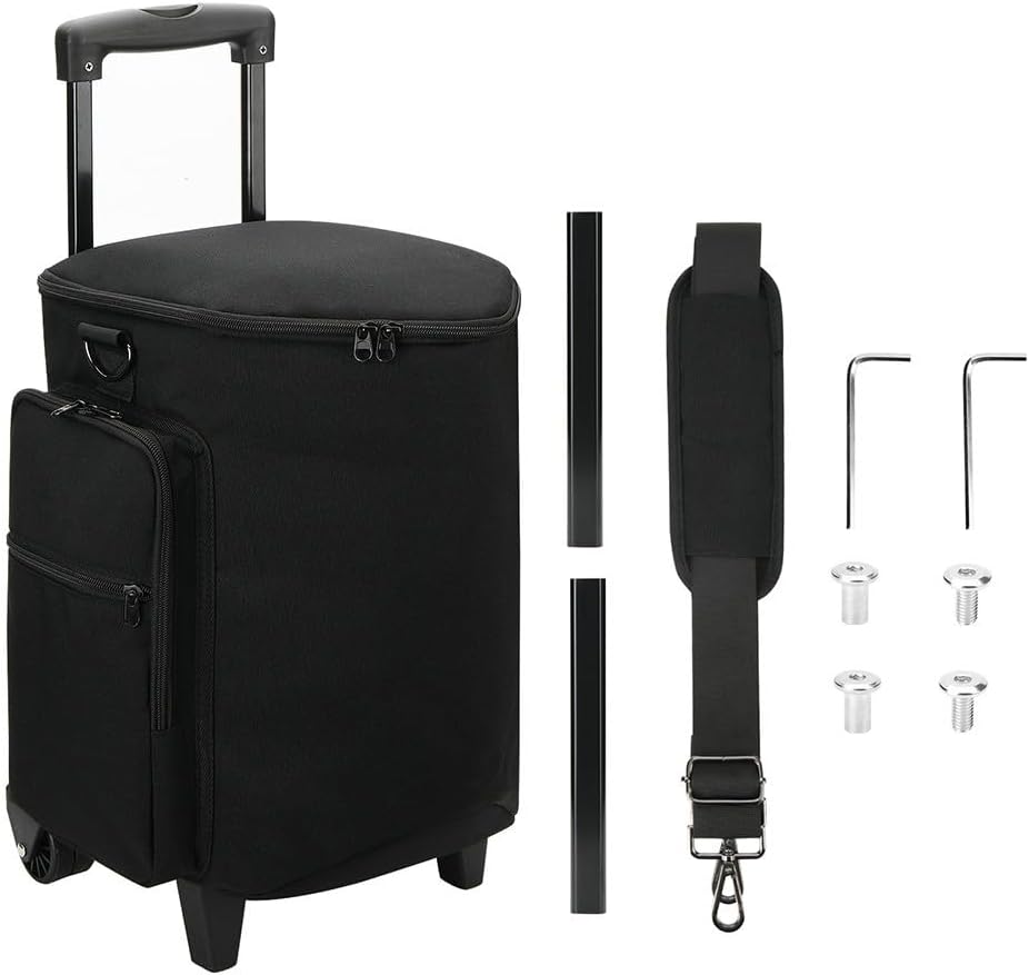 Speaker Carrying Bag for Bose For S1 Pro/For S1 Pro+ with Rolling Wheels and Convenient Storage for Accessories