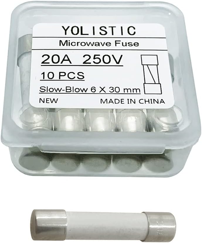 YOLISTIC (Pack of 10) 20 Amp 250V Microwave Fuse SlowBlow
