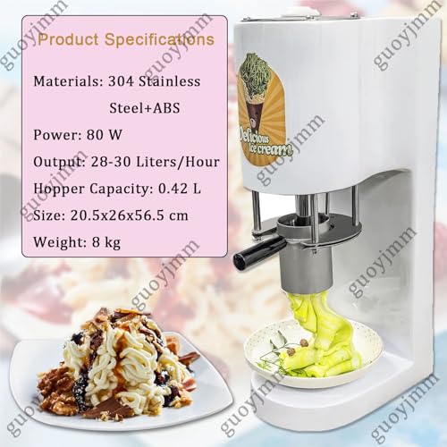 guoyjmm Nudel-Eismaschine, Elektrische Pasta-EIS-Pressmaschine, Edelstahl, 4 Austauschbare Formen, Leicht Zu Reinigen, Für Gelato- Und Dessertläden – Bild 4