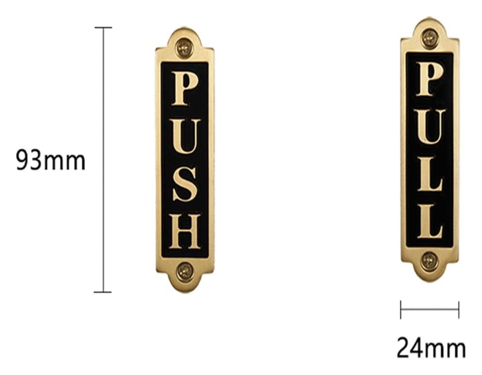 Znaki na drzwi Push Pull, mosiądz, zestaw pary znaków na drzwi dla firm, restauracji, barów, hoteli, szkół, kawiarni, drzwi drewniane, nie do rozdarcia - 9,3 x 2,4 cm PULL