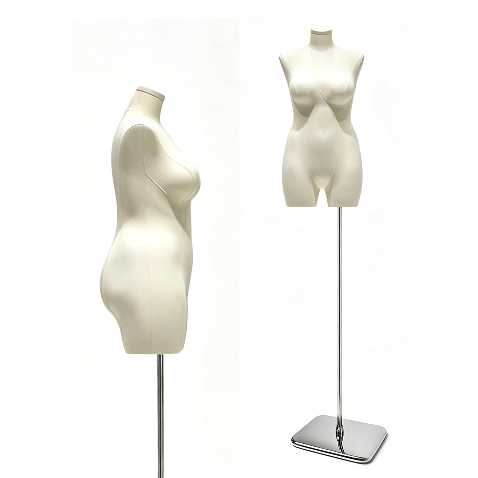 Female Dress Form Mannequin Adjustable Height, Plus Size Sewing Manikin Torso