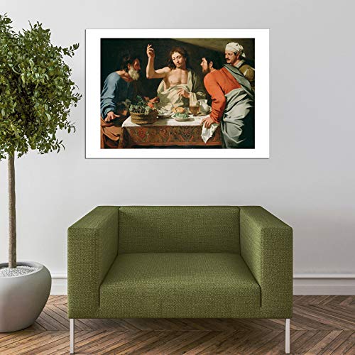 Impression d'art encadrée du Souper à Emmaüs, l'élégance d'une toile italienne mate - 7