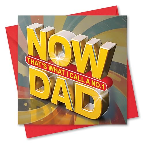Fathers Day Card. Card for Dad. Retro Design with Matching Envelope. 150x150mm. Ecofriendly. Printed and Packed in UK