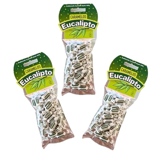Caramelos de Menta MENTOSAN - Con Eucalipto Natural - Sin gluten - Balsámicos - Sabor Intenso y Mentolado - Pack de 3 bolsas individuales de 150gr (450 gr) – Alivio para Garganta y Vías Respiratorias