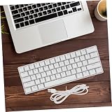 Angoily Kompaktowa Mechaniczna Klawiatura Gamingowa Klawiszy z Podświetleniem Rgb Przewodowa Klawiatura Do Pc i Laptopów Ergonomiczny Design Biała Obudowa Idealna Do Gier