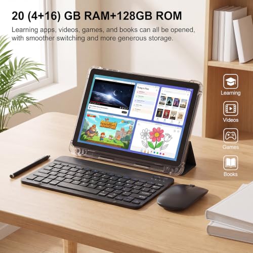 Image of 10 Inch Android 16 Tablet with Case,128GB,WiFi,6000mAh(Black)