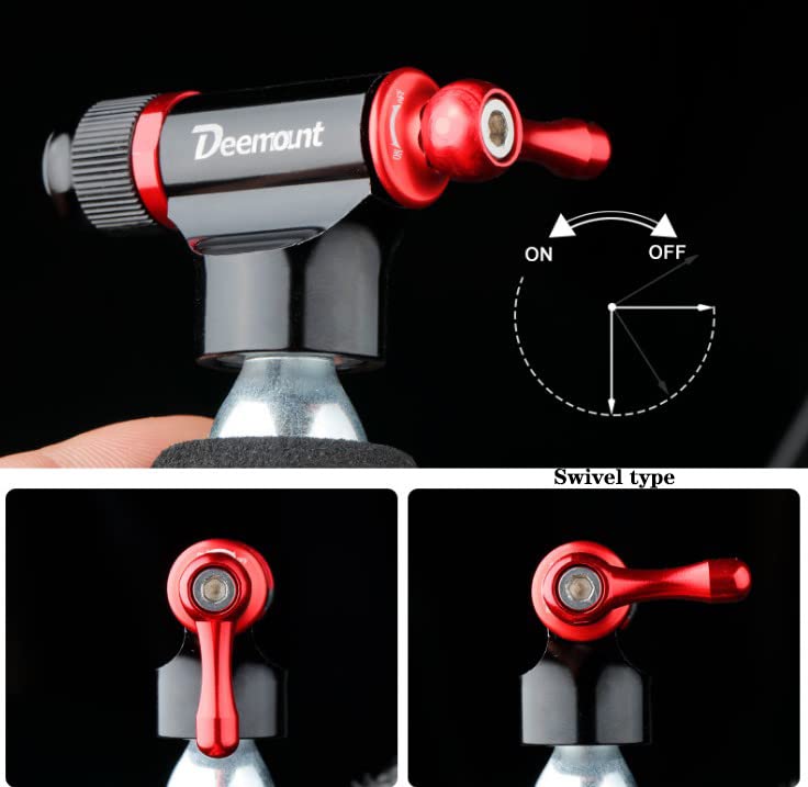 Gonfleur CO2 Pour Vélo – Compatible Valves Presta Et Schrader, Alliage Aluminium, Manchon Isolant, Compact, Pour VTT Et Vélo De Route - 8