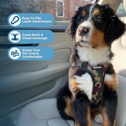 Image of Voyager Step-in Pet Harness - All Weather Mesh, Adjustable Step in Harness for Cats and Dogs by Best Pet Supplies - Army /Black Trim, XS