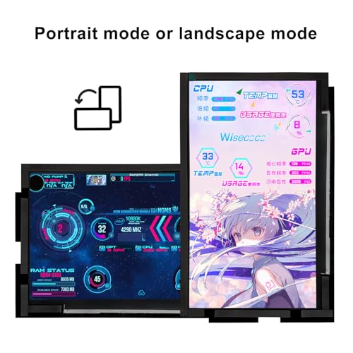 Image of wisecoco 14 Inch LCD Screen for Lian Li O11 Mini PC Case FHD 1920x1080 Laptop Screen Replacement PC Secondary Display HDMI 72% NTSC (Black)