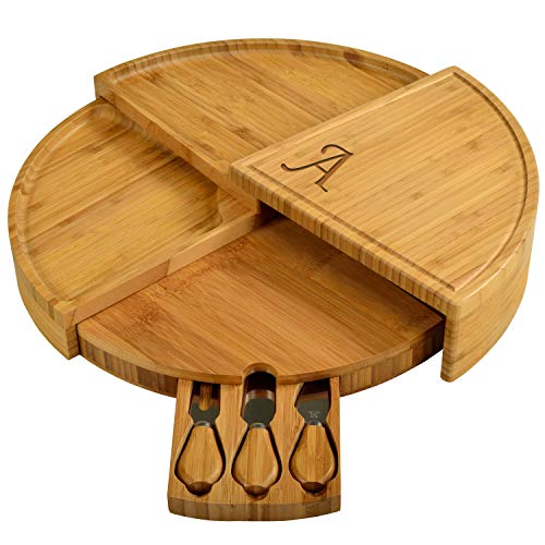 Amazon Crazy ๐ฅ Deals Picnic at Ascot Patented Personalized Monogrammed Engraved Bamboo Cutting Board for Cheese & Charcuterie with Knives & Cheese Markers - Stores as a Compact Wedge - Opens to 18" Diameter Amazon Crazy ๐ฅ Deals Picnic at Ascot Patented Personalized Monogrammed Engraved Bamboo Cutting Board for Cheese & Charcuterie with Knives & Cheese Markers - Stores as a Compact Wedge - Opens to 18" Diameter