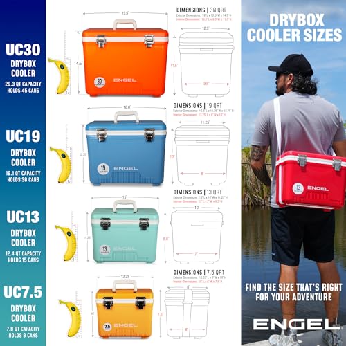 Image of Engel 19qt Leak-Proof, Air Tight, Drybox Cooler and Small Hard Shell Lunchbox for Men and Women