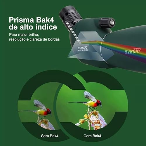 Monóculo Luneta Telescópio Profissional Longo Alcance Zoom 25-75X Bak4, A prova D'agua modelo SV28