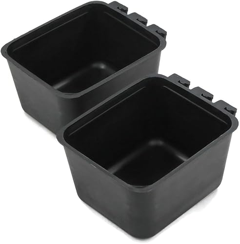 The ROP Shop Paquete de 2 tazones de jaula negros hechos de plástico duradero para animales de granja y mascotas