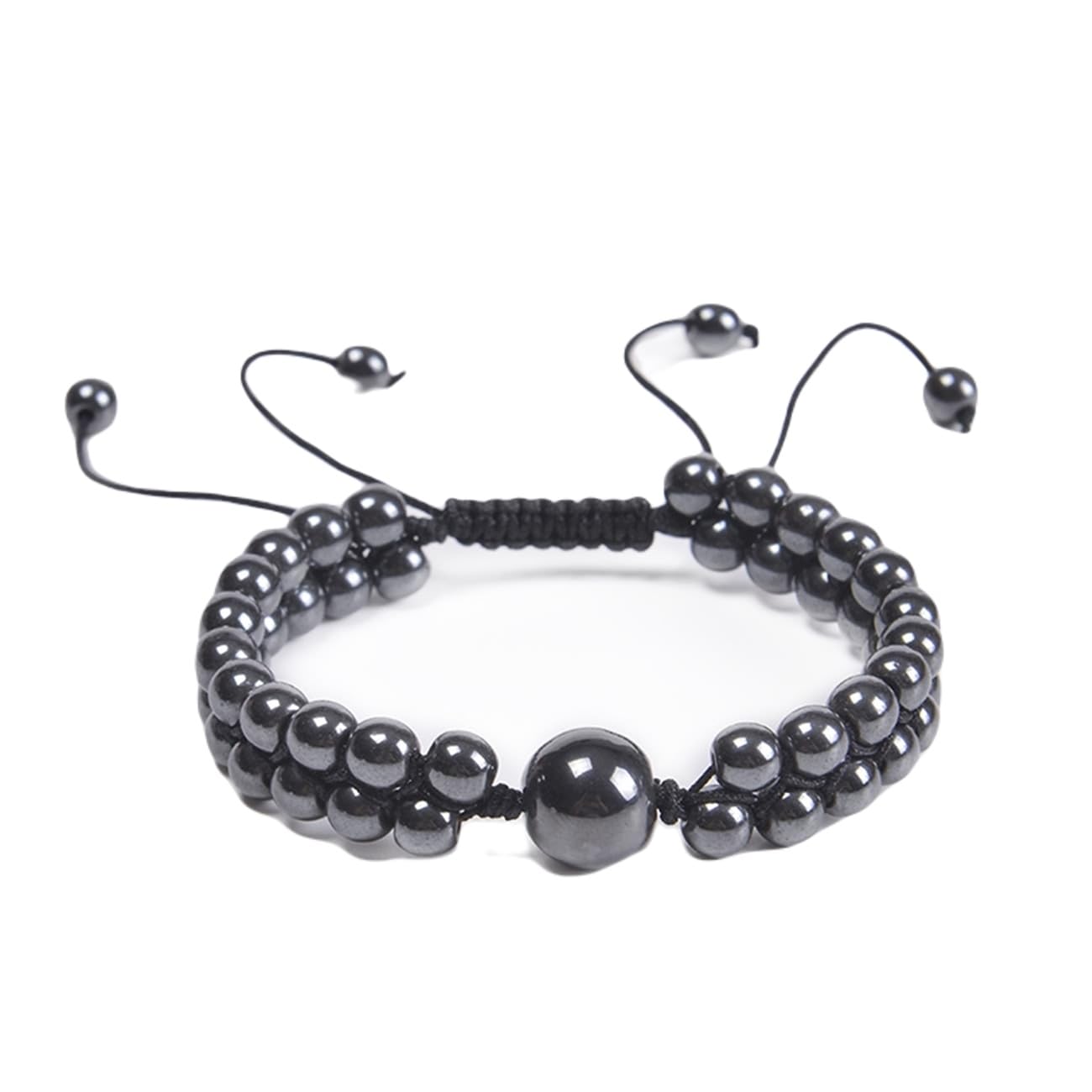 Braccialetti per Gioielli Pietra Naturale Intrecciata a Due Strati Regolabile per Lui e per lei, Bracciale Surfista in Vere Pietre Naturali da 6 mm, Ottima Idea Regalo Fatto a Mano - 21 cm