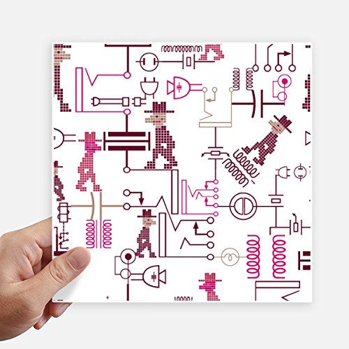 Autocollant carré motif socket plug DIYthinker, sticker multicolor 20cm pour mur et PC - 2