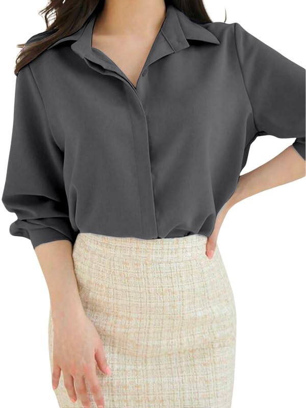 Image of Women's Regular Fit Korean Style Shirts | Stylish Western Shirt with Concealed Placket | Casual & Office Wear Shirt for Women