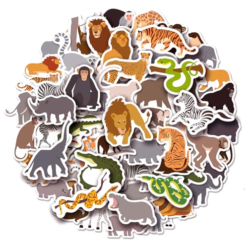 100 Pack Jungle Safari Zoo Animal Stickers Jungle Party Favors Party Decorations
