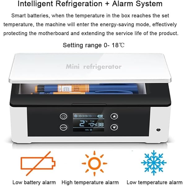 Minikoelkast Medicijnkoelkast Draagbare insulinekoelbox met batterij - for auto/reizen/thuis, kleine reisdoos met draagtas for medicijnen