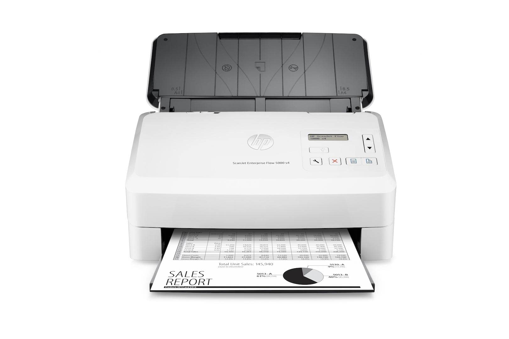 HP Scanjet Enterprise Flow 5000 S4/ L2755A, Doppia Scansione a Singolo Passaggio, Formato A3, Professionale per Documenti e Immagini, Piccolo e Sottile, Bianco