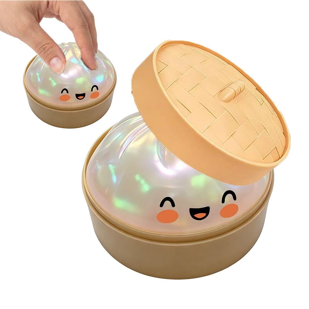 FDEFIRTFG Squeeze toys, Dumpling Squishies, Glitter Mystery Box, Colorful Dumplings Stress Balls Fidget Sensory Toy(Pearl)