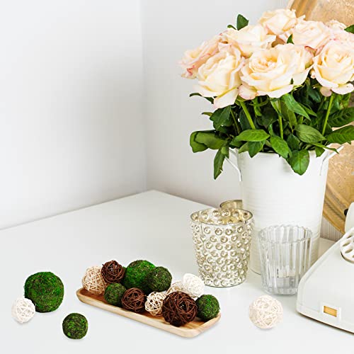 Set Of 36 Pieces Natural Green Moss Decorative Ball For Centerpiece Bowls And Rattan Wicker Balls Handmade Moss Balls Orbs Moss Vase Filler For Christmas Garden Home Wedding Party Decoration, 3 Sizes #TOP3