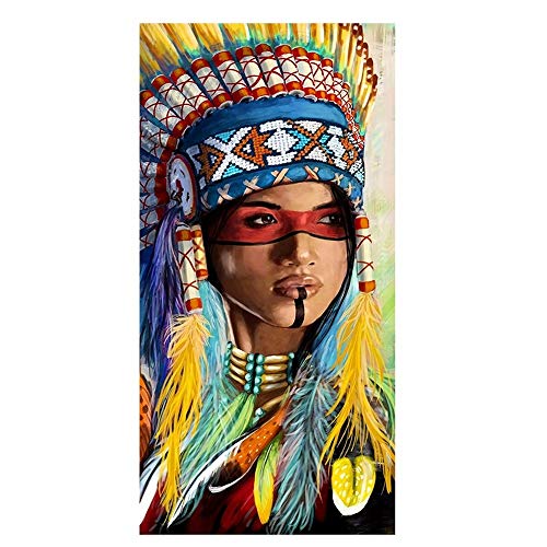 Toile indienne aquarelle salon 80x160cm non encadré