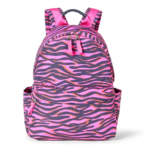 Image of Amazon Essentials Unisex Kids' Backpack for Boys and Girls, Bright Pink Zebra Stripes, One Size