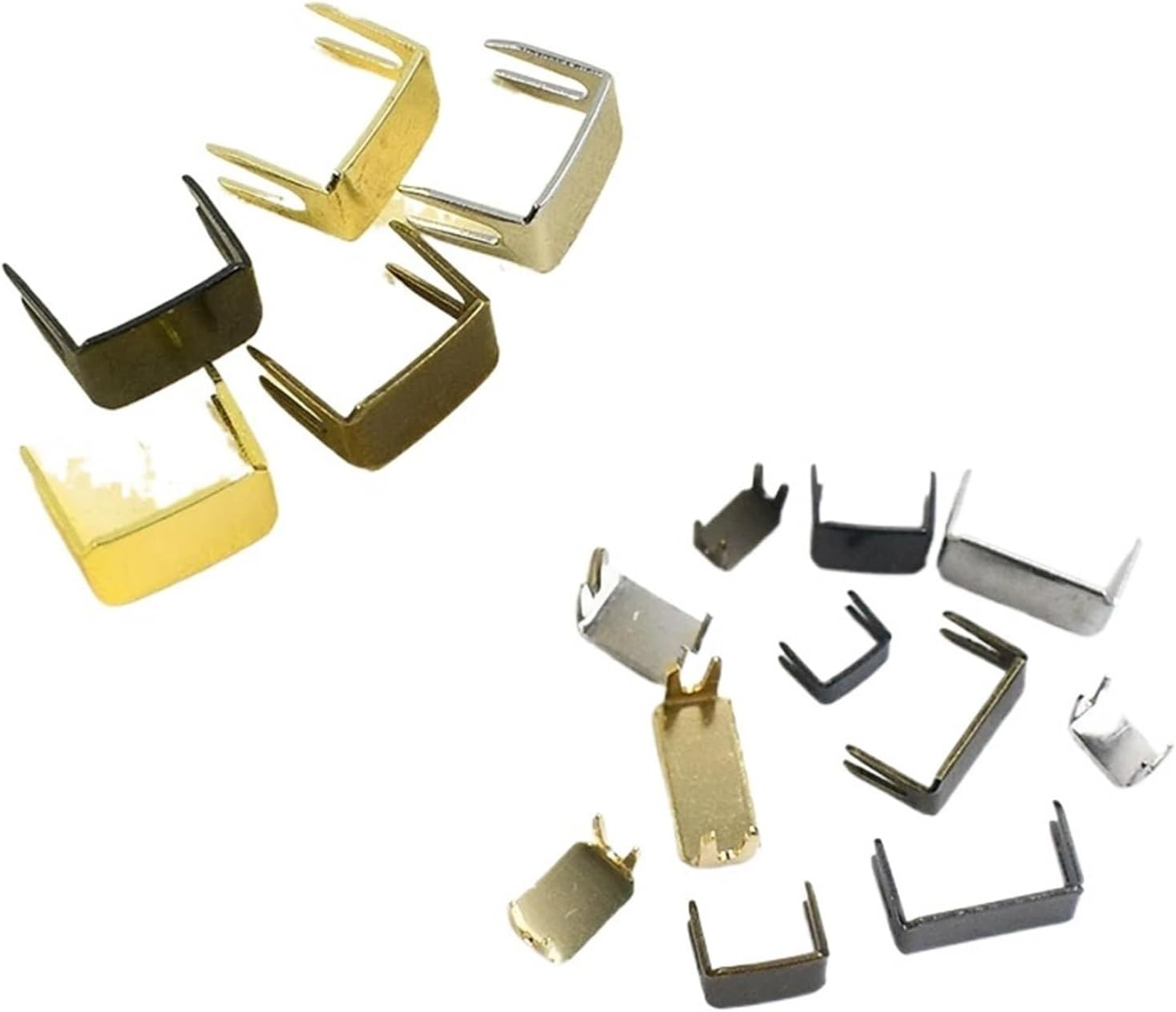 Zipper Stops 100Pcs 3#5#8#10# Non-Slip Metal Zipper Stopper for Nylon Zippers Fix Zips Repair Kit(Gold,No3)