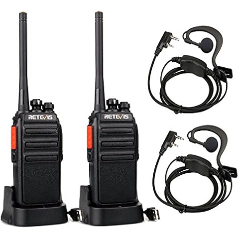 Retevis RT24 Walkie Talkie PMR446 Lizenzfreies, Professionelles Funkgerät mit Großer Reichweite und Freisprech-Walkie-Talkies für Erwachsene mit Ohrhörern und USB-Ladegerät (Schwarz, 1 Paar) Cover