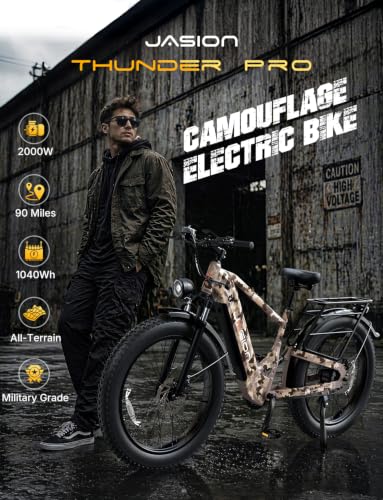 Image of Jasion Thunder PRO /ST Electric Bike,2000W Peak Ebikes for Adults,26''Fat Tire Best Ebike for Men,90 Miles with 1040Wh Battery,35 MPH Max Speed Bicycles,500 lbs Capacity,Certified By UL2849