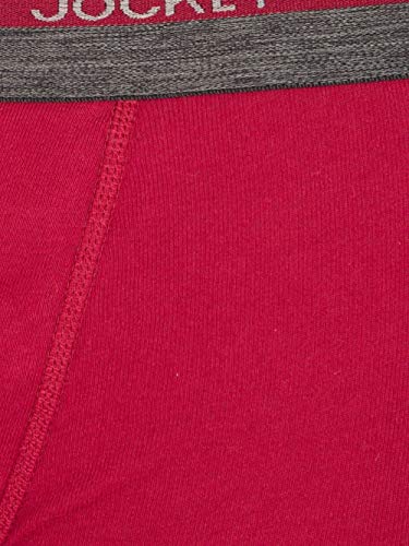 Image of Jockey MenSuper Combed Cotton Rib Solid Boxer Brief with Ultrasoft Waistband | Pack of 2 | Style 8009 Red Wine XXL