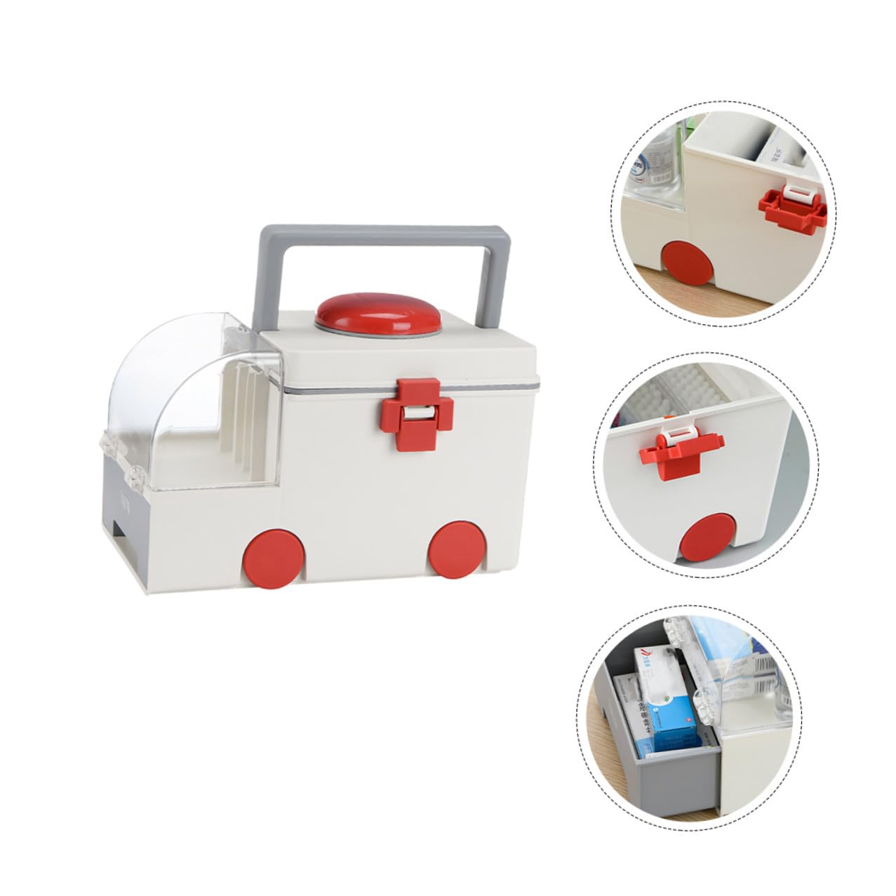 TOYANDONA Caja de Almacenamiento para Medicamentos Caja Primeros Auxilios Capacidad Grande PP As Asa Ergonómica Portátil Uso Viajes Exteriores
