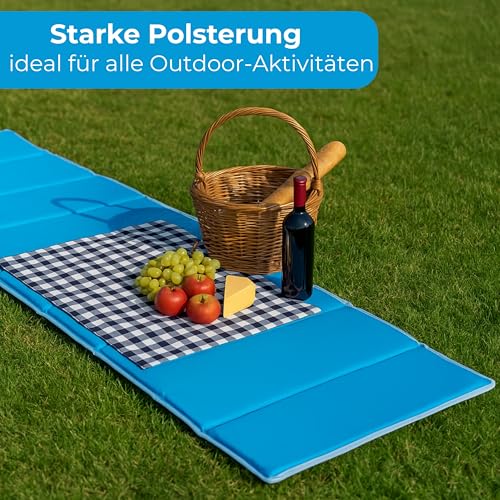 StarK 4in1 Strandmatte Wasserhängematte für Pool und Strand -Faltbare Camping Isomatte 190cm 60cm-Gepolsterte Auflage für Gartenliege -Bequeme Sonnenliegen Auflage-Strandliege (SkyBlue)