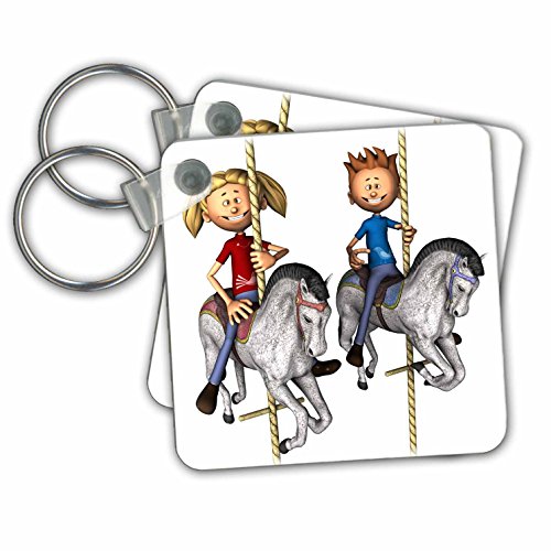 Porte-clés carrousel Boehm graphique 3dRose évite la perte de clés