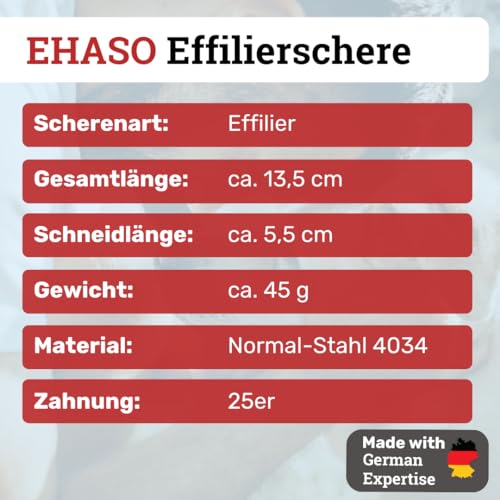 EHASO doppelseitige Effilierschere, 13,5cm 25er Zahnung