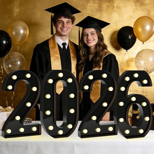 Image of Pooqla 3rd Birthday Decorations for Boys, Large Black Light Up Numbers | Black Party Decorations, 12.6in Tall Big Marquee Numbers 3rd 13th 30th Anniversary Birthday Gift for Boys Wedding Room Decor