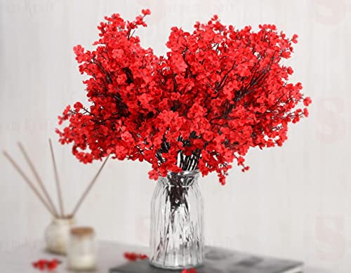 Image of SATYAM KRAFT 1 Bunch Artificial Babys Breath Gypsophila Flowers Bunch | Fabric Bouquet for Home Decor, Bouquets, Bedroom, Living Room (Without vase)