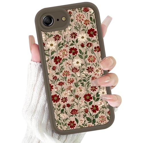 Coque iPhone 16 fleurie marron pour protéger votre objectif au quotidien