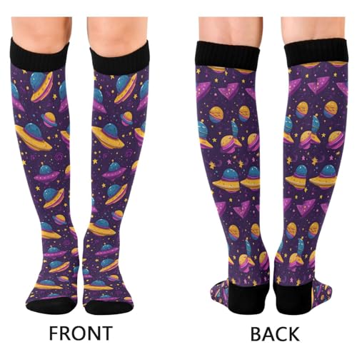 Image of Wusikd Pirate Skulls Compression Socks for Women and Men Circulation Cute Long Socks for Athletic Running 1