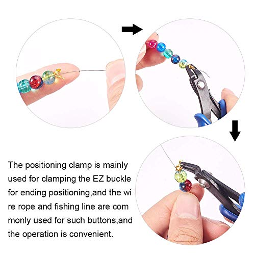 PH PandaHall 1 Set 45# Steel Bead Crimping Pliers Jewelry Making Tools 13cm/5 Inch Crimping Crimper Press Pliers with PVC Handle for Jewelry DIY Crafts Making, Deep Blue - Thumbnail 6