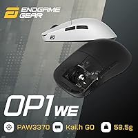 Vista 2 de ENDGAME GEAR OP1we - Mouse inalámbrico para juegos, microcontrolador CompX CX52850, sensor óptico Pixart PAW3370, compatible con la mod, diseño