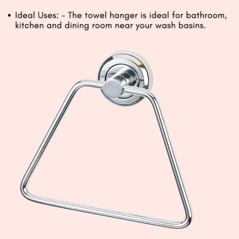 Image of Stainless Steel Towel Ring for Bathroom, Napkin Ring for Wash Basin, Towel Holder, Napkin Holder, Towel Hanger, Bathroom Aessories (Triangular Shape) Set-2
