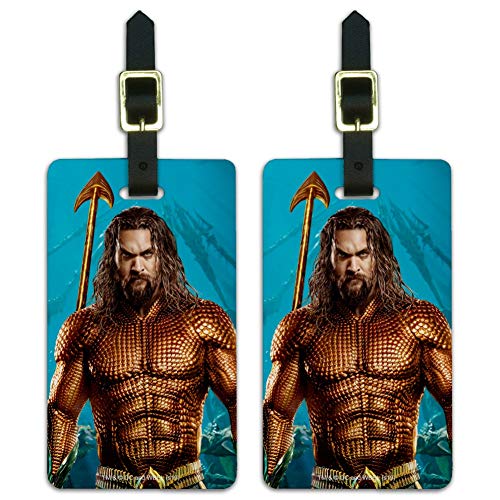 Aquaman Movie Jason Mamoa Full Costume Luggage ID Tags Carry-On Cards - Set of 2