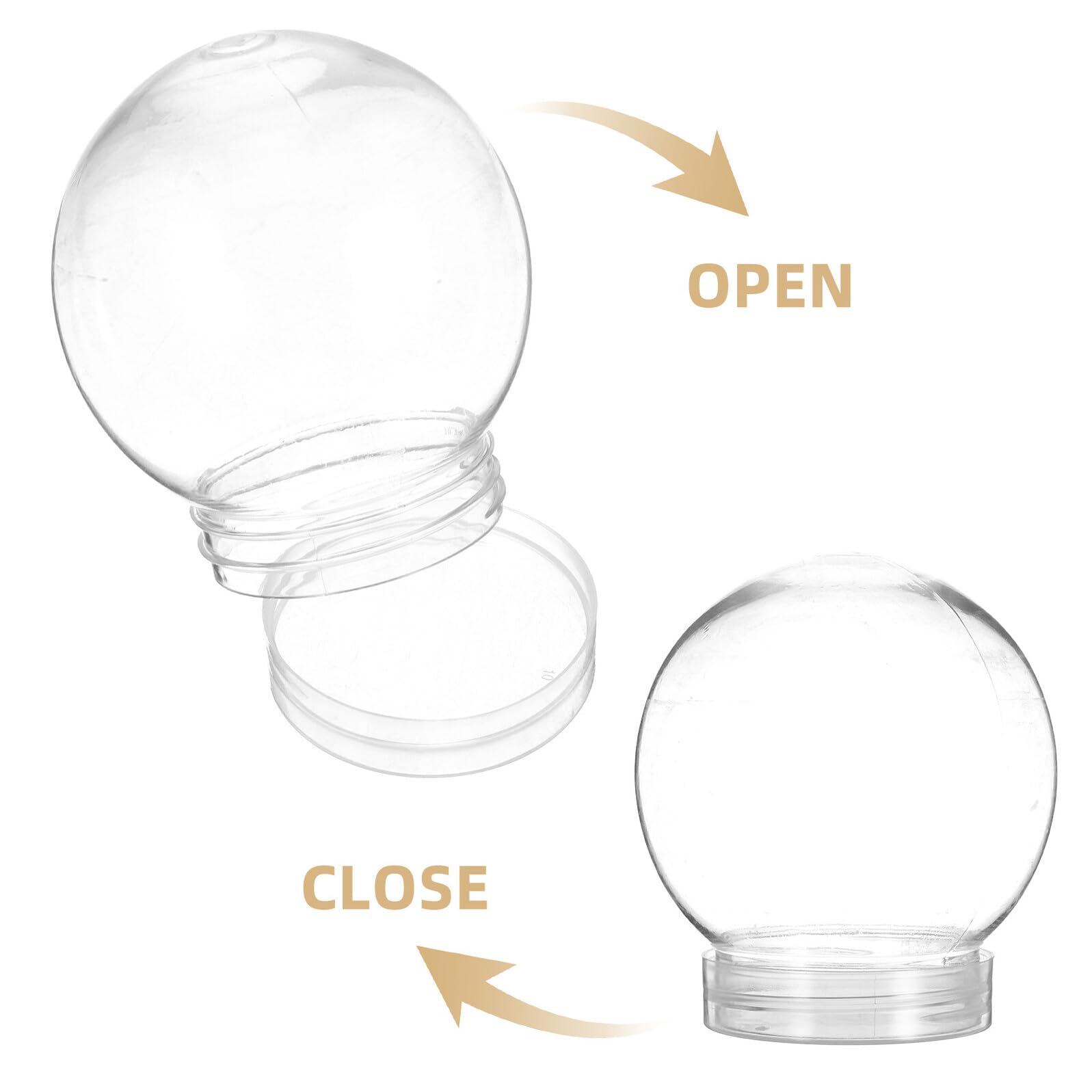 SOIMISS 20 Bolas de Nieve DIY de Plástico Transparente con Tapa de Rosca Capacidad 270 Ml Diámetro 52 MM Altura 88 MM Ideales para Manualidades Decoración Navideña y Bodas de