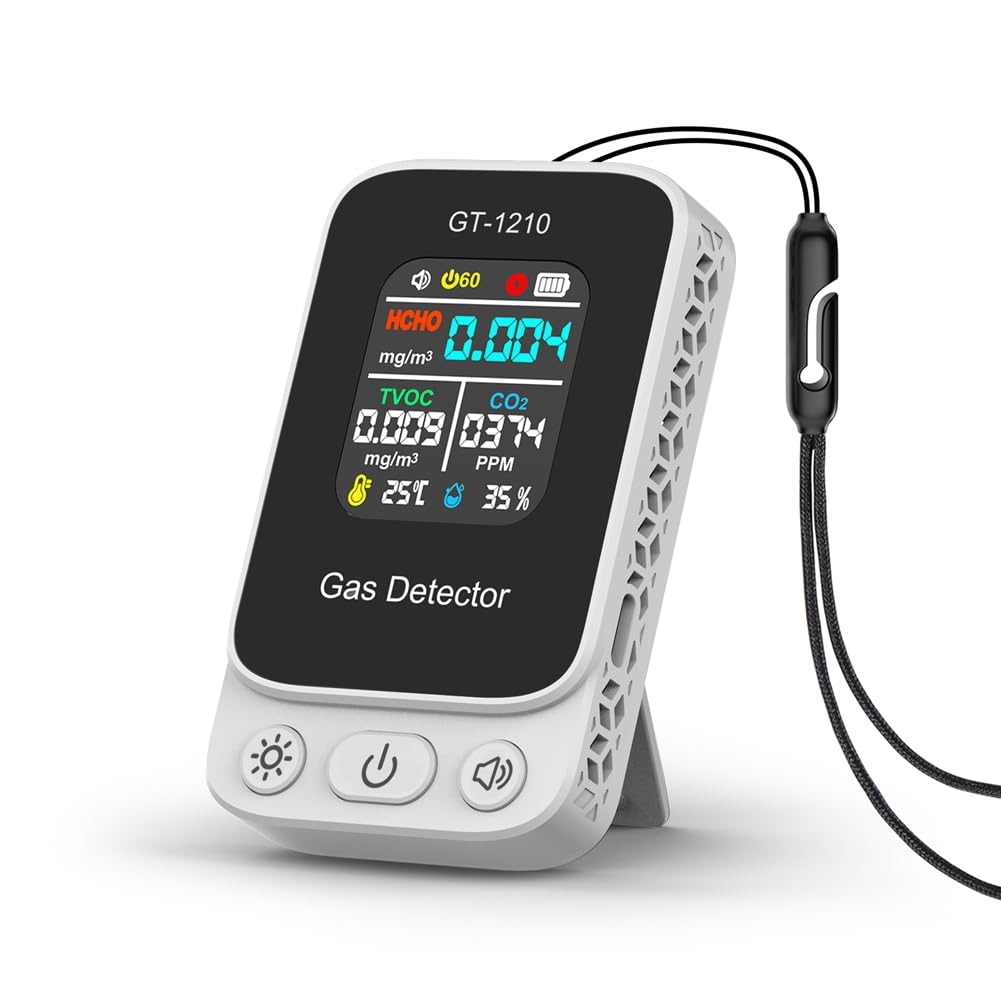 Jnchdghwa TVOC HCHO Gas Detector CO2 Carbon Dioxide Detector Air Quality Temperature Humidity Tester Air Quality Sensor Co2 Meter